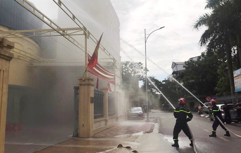 Công an quận Hồng Bàng: Tổ chức thực tập 20 phương án chữa cháy